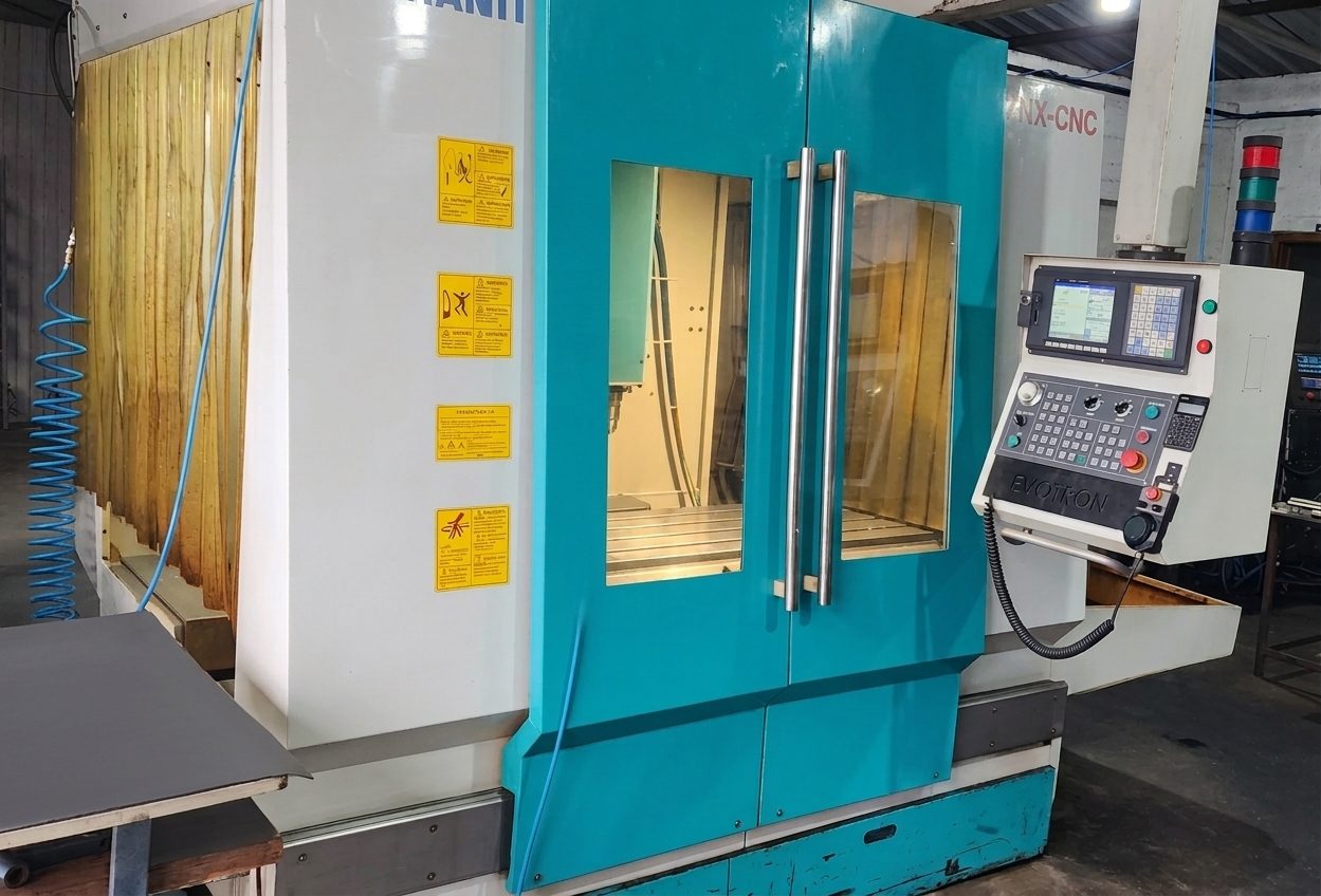 Centro de usinagem CNC 4 eixos, cursos 1.500 × 750 × 750 mm, no chão de fábrica da EVO em Lontras/SC